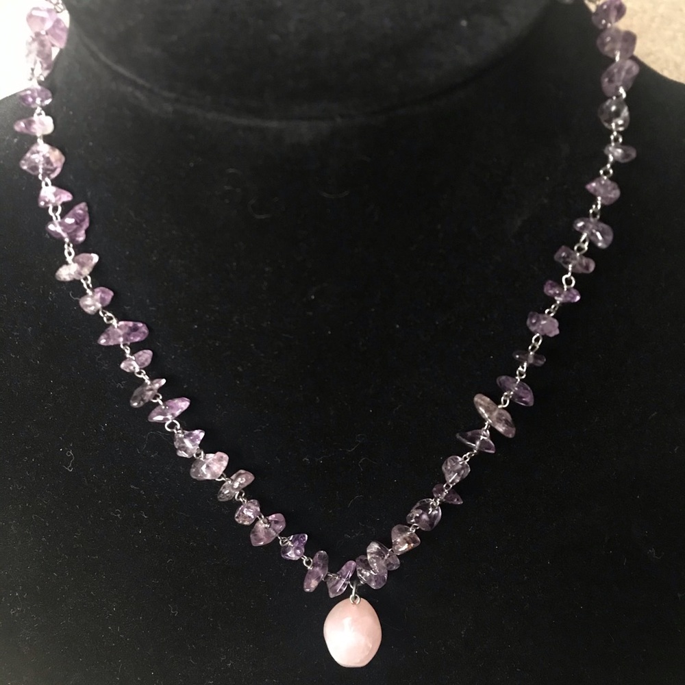 Rose Quartz and Lavender Amethyst Necklace